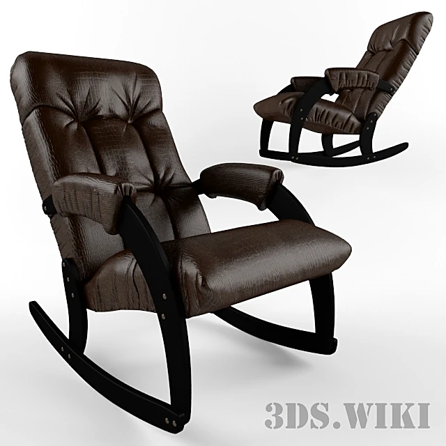 Rocking Chair with Crocodile-Textured Eco-Leather