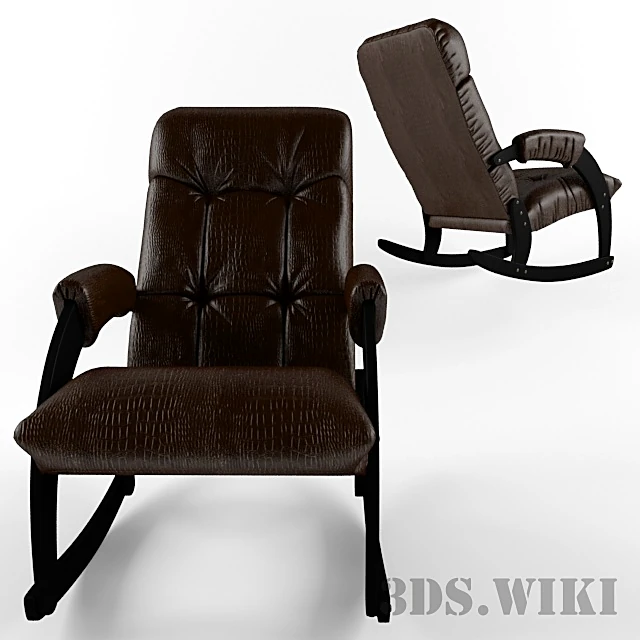 Rocking Chair with Crocodile-Textured Eco-Leather (2)