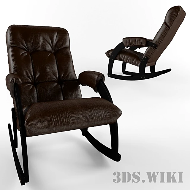 Rocking Chair with Crocodile-Textured Eco-Leather (4)