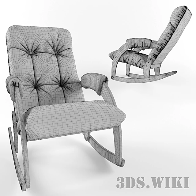 Rocking Chair with Crocodile-Textured Eco-Leather (5)