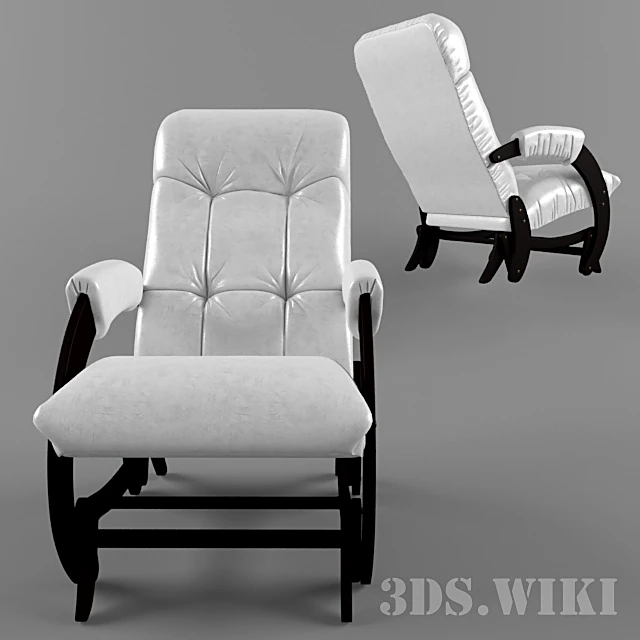 Rocking Chair with White Ecological Leather Upholstery (2)