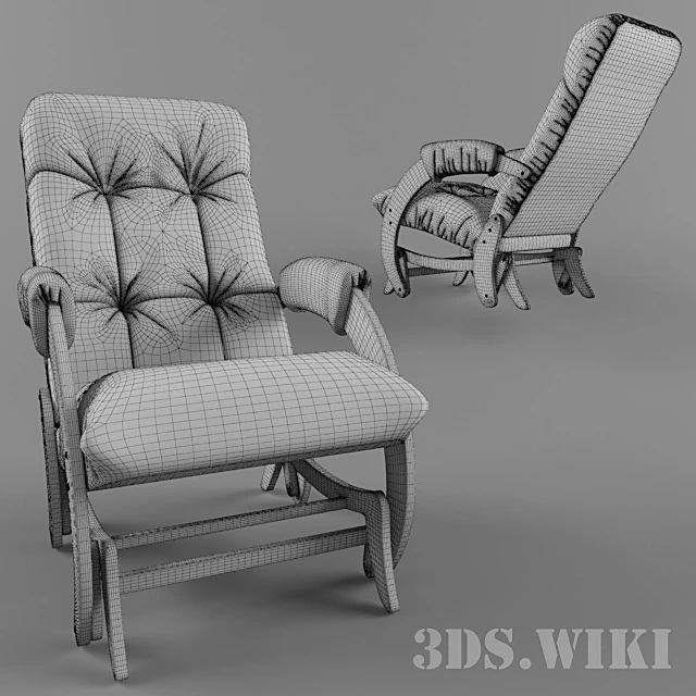 Rocking Chair with White Ecological Leather Upholstery (5)