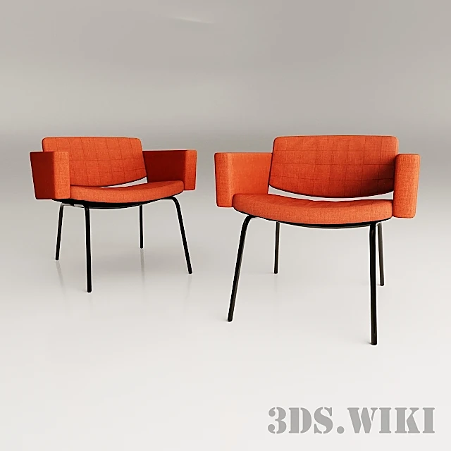 Armchairs Council by Pierre Guariche by Meurop