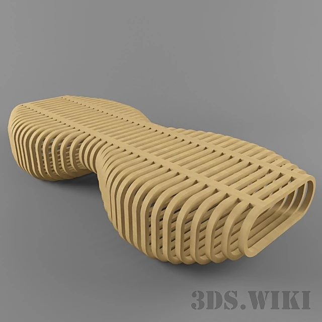 Wooden Bench by Alexandre Moronnoz