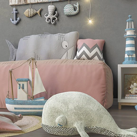 Nautical Child's Room Furniture Set with Marine Decor (2)