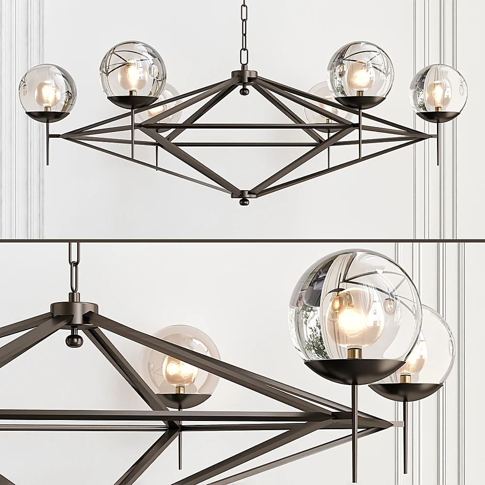 Modern Pyramid Glass Globes Chandelier