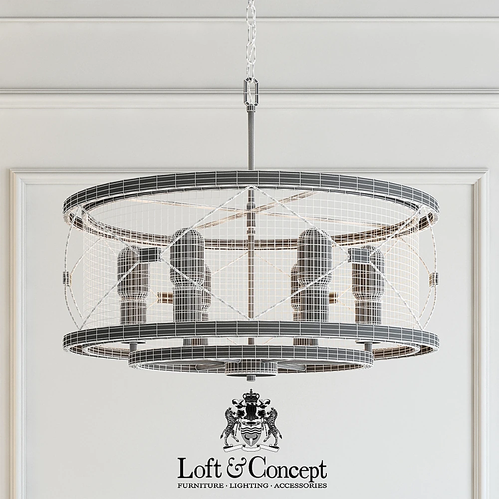 Industrial Black Metal Mesh Chandelier (2)
