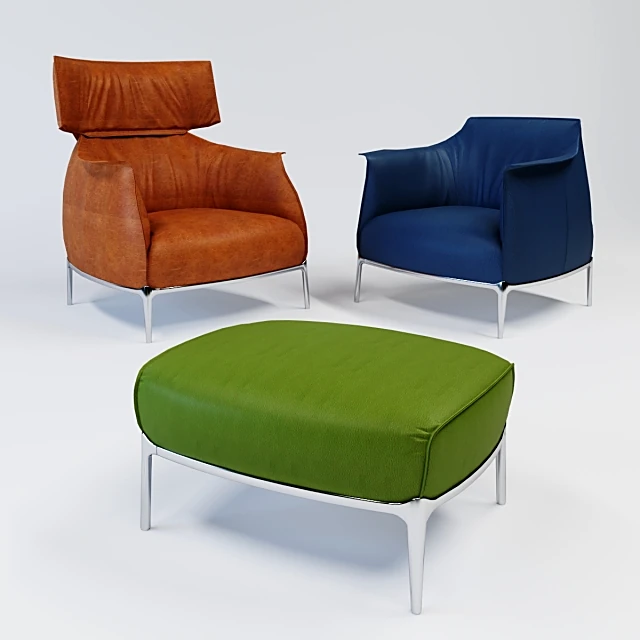 Armchairs and Poufs Archibald by Poltrona Frau