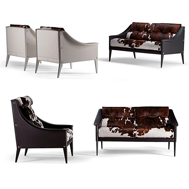 Sofa and Armchairs Set Dezza by Poltrona Frau