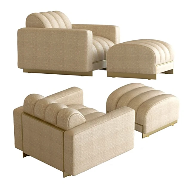 Armchair and Pouf Set The Well-Balanced by Caracole
