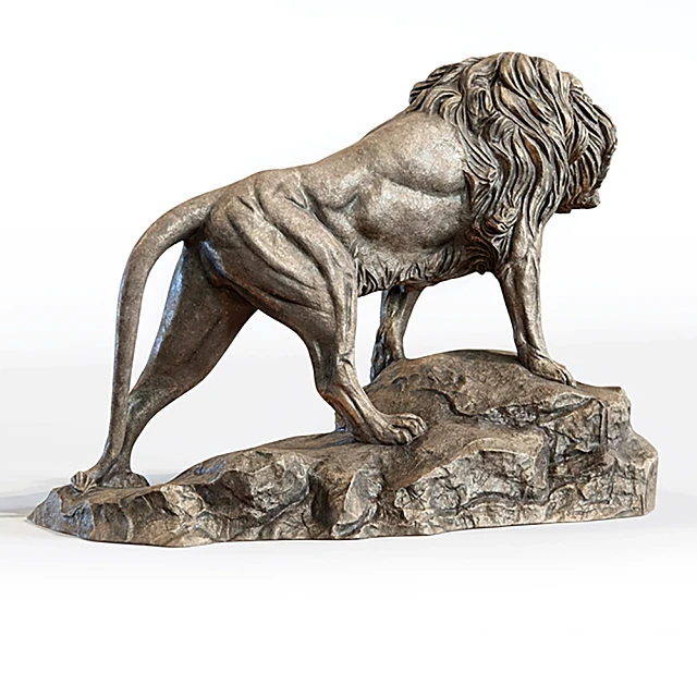 Classic Roaring Lion Stone Sculpture (2)