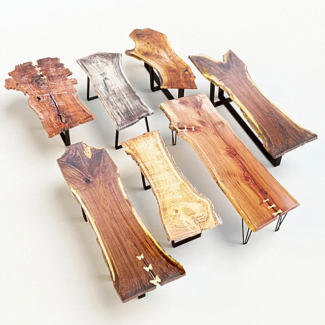 Organic Wood Slab Tables with Live Edges