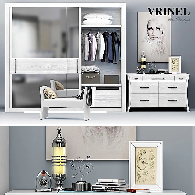 Wardrobe Forever Armadio Specchi + Chest Como Vanity by Vrinel