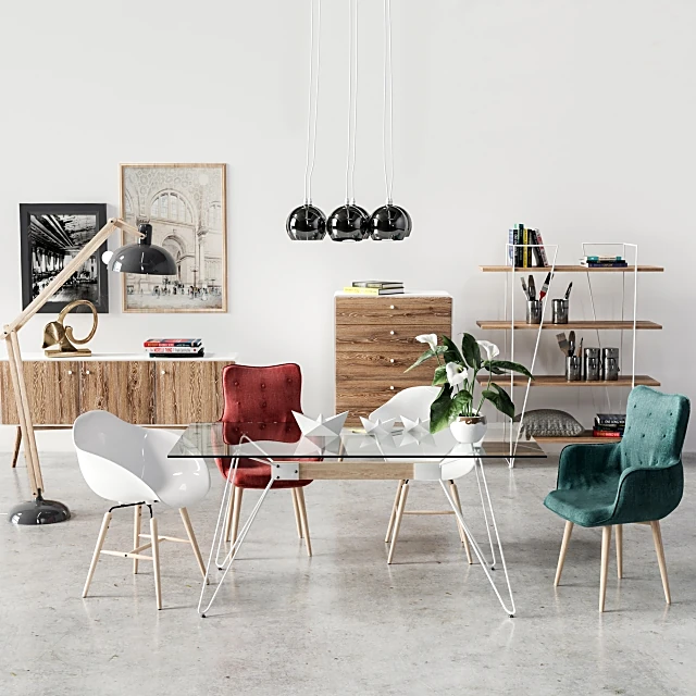 Table + Chair / Sideboard & Chest of Drawer / Other / Decorative set / Floor lamp 1