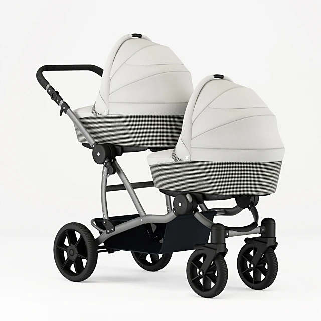 Twin Stroller with Fabric Upholstery (2)