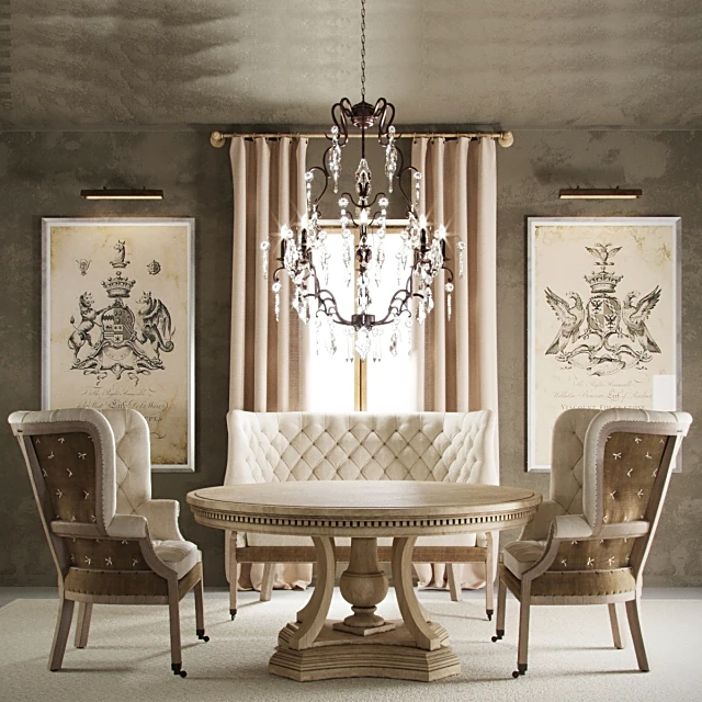 Round Dining Table AVE English 19thc by Restoration Hardware