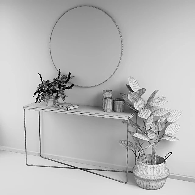 Sideboard & Chest of Drawer / Plants / Decorative set 3