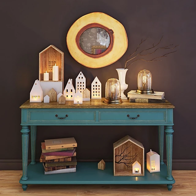 Decorative House Set with Vintage Style