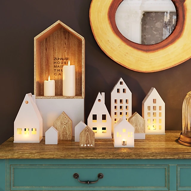 Decorative House Set with Vintage Style (2)