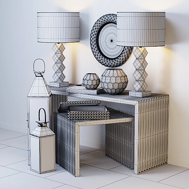 Sideboard & Chest of Drawer / Decorative set / Table lamp 3