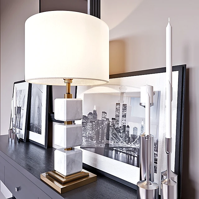 Sideboard & Chest of Drawer / Decorative set / Table lamp 1