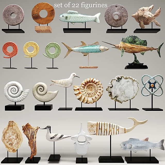 Collection of 22 Organic Decorative Figurines