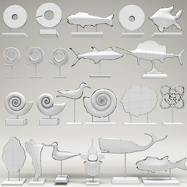 Collection of 22 Organic Decorative Figurines (3)