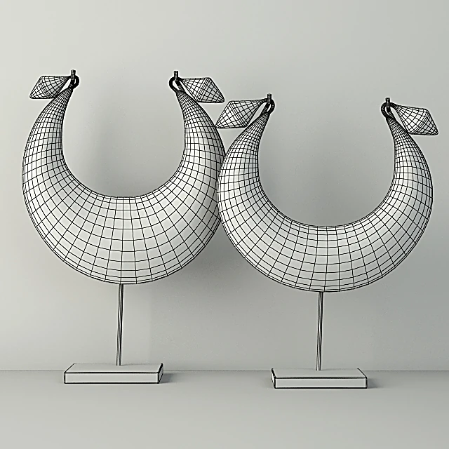Decorative Set with Vintage Tribal Metal Necklaces (2)