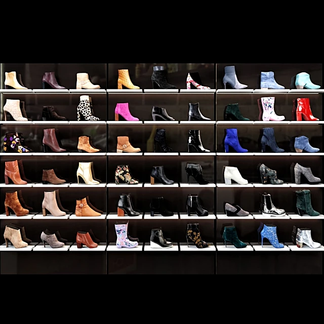 Women's Shoe Display with Modern Collection