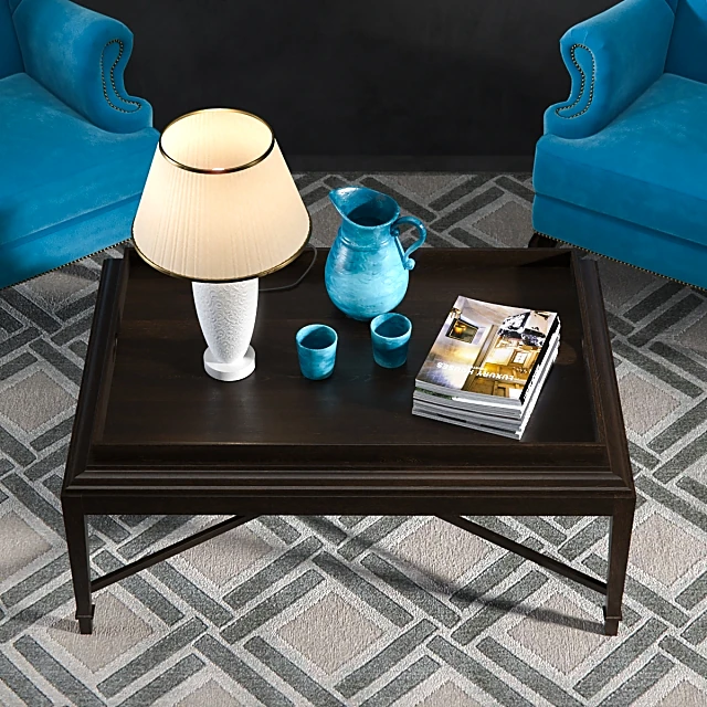 Living Room Set with Tufted Velvet Armchairs and Coffee Table (2)