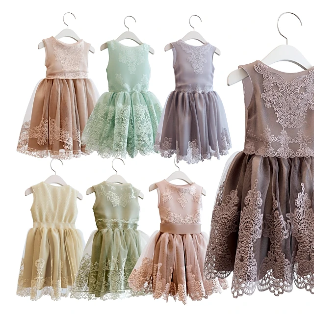 Children's Dresses with Intricate Lace Details