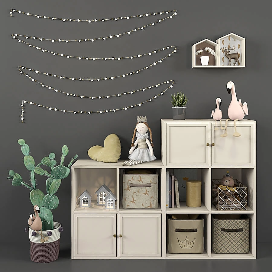 Modular Children's Storage Unit with White Finish