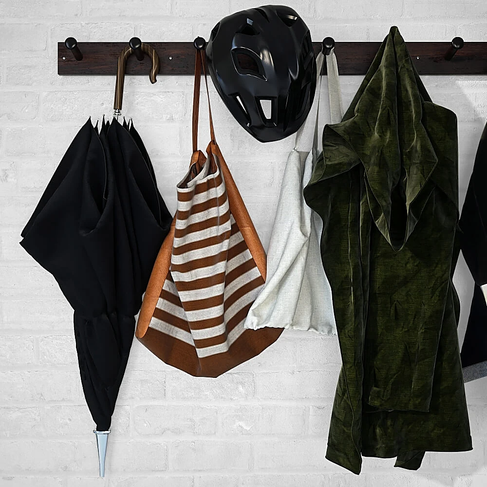 Hallway Storage System with Woven Baskets and Dark Wood (3)