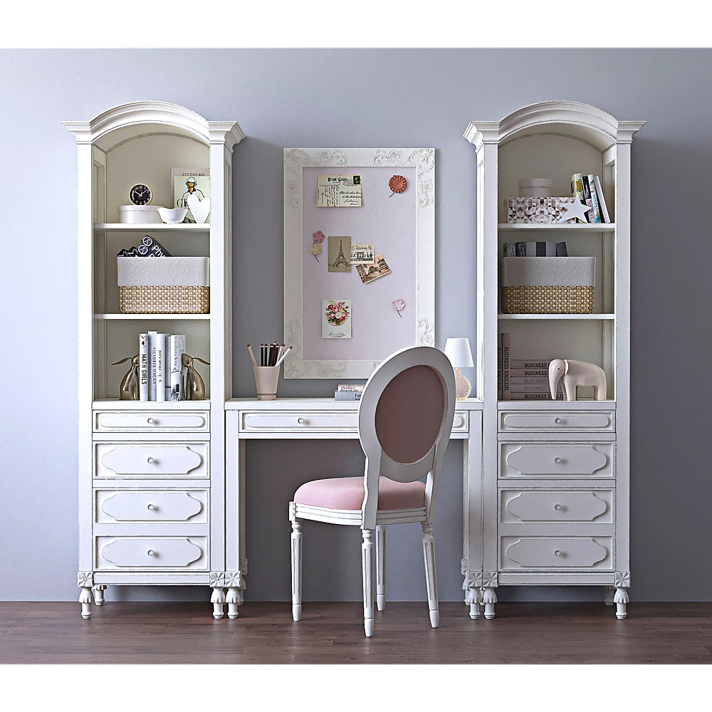 Children's Room Furniture Set with Classic White Finish
