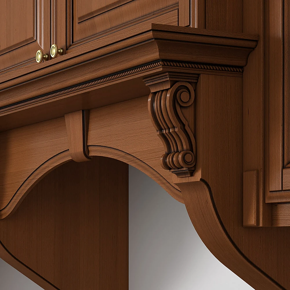 Classic Kitchen Furniture Set with Ornate Wood Finish (2)