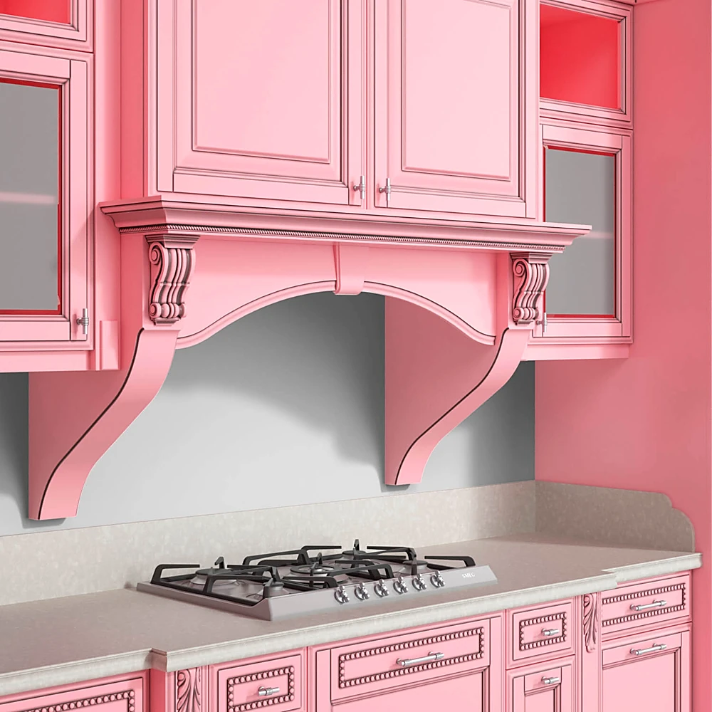 Kitchen Furniture Set with Pink Classic Design (2)