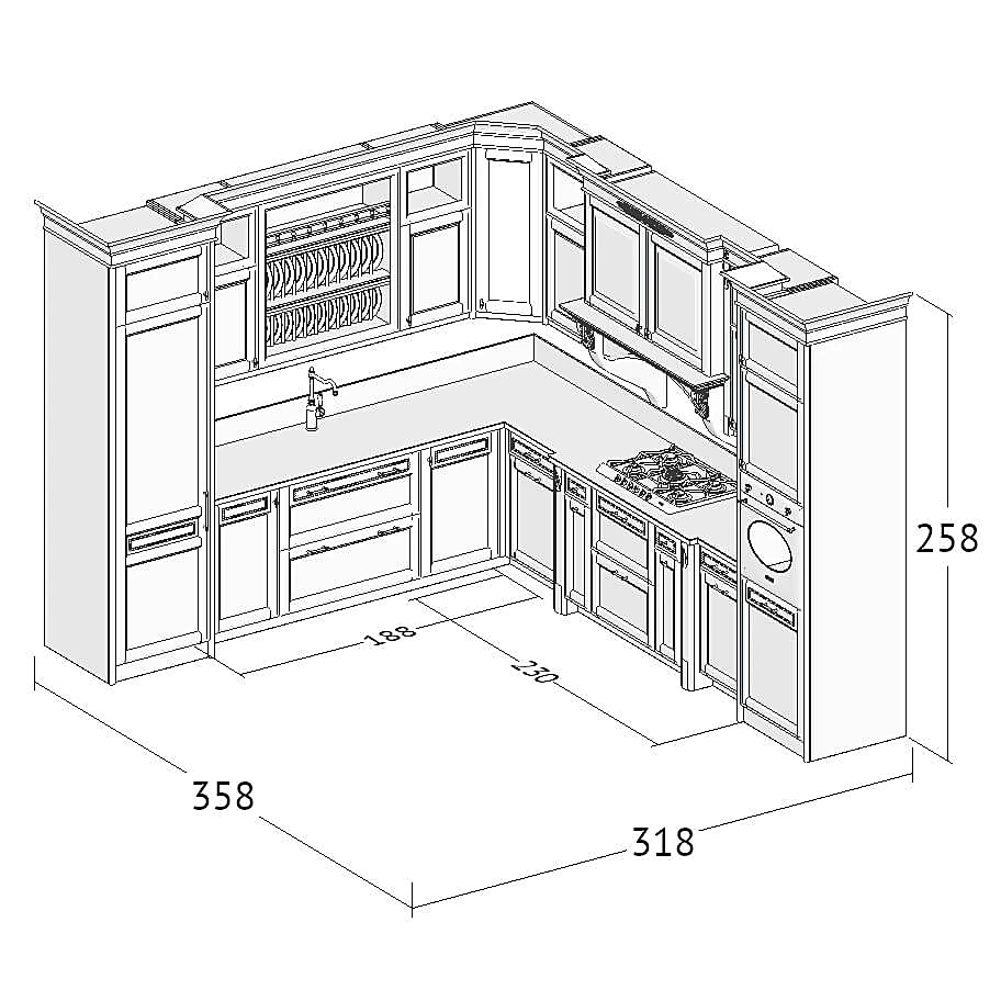 Kitchen Furniture Set with Pink Classic Design (3)