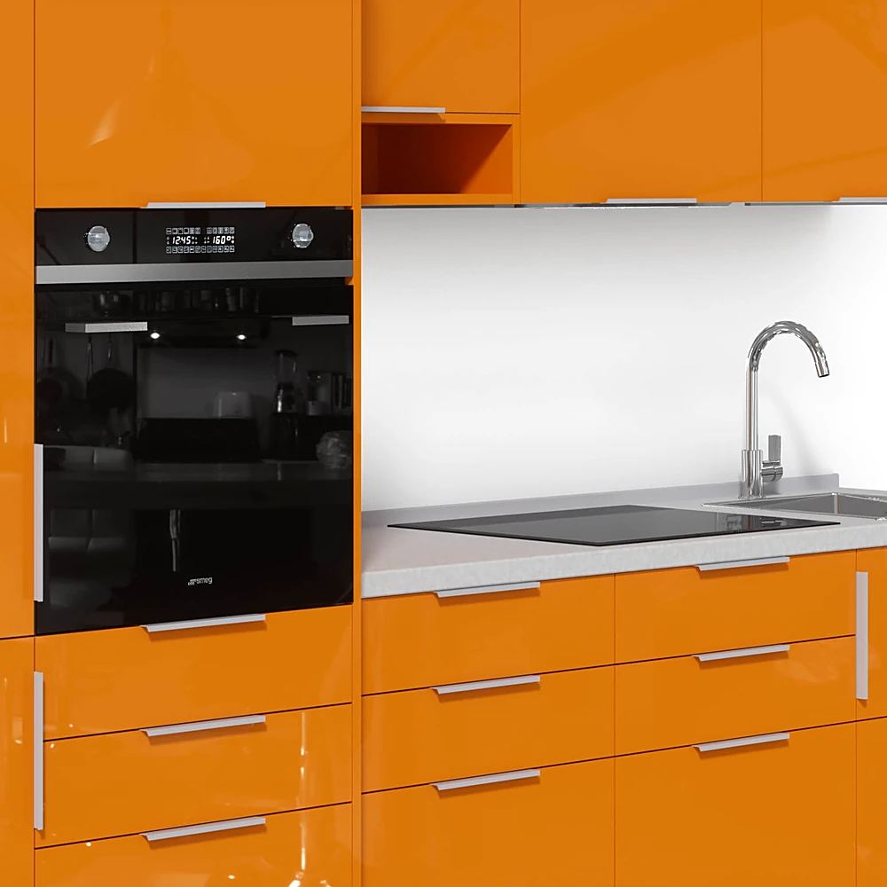 Kitchen furniture set with High-Gloss Orange Finish (2)