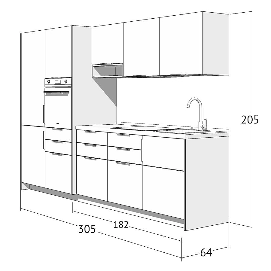 Kitchen furniture set with High-Gloss Orange Finish (3)