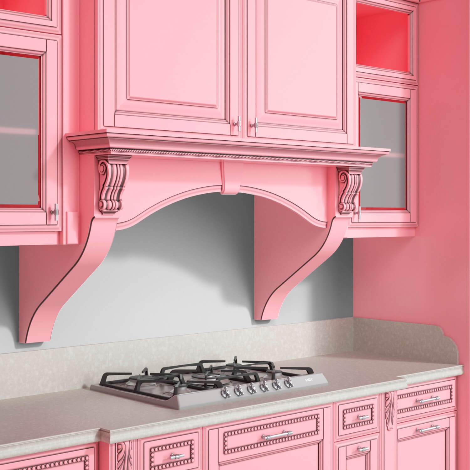 Кухни в александрове. Alexander Tischler кухня. Розовая кухня классика. Кухня эмаль.