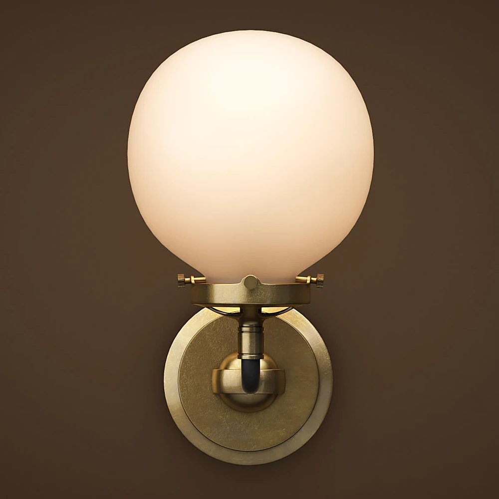 Classic Wall Light with Frosted Glass Globe (3)