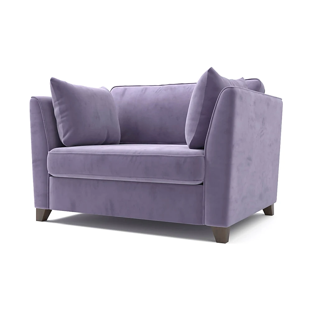 Wide Armchair with Lavender Velvet