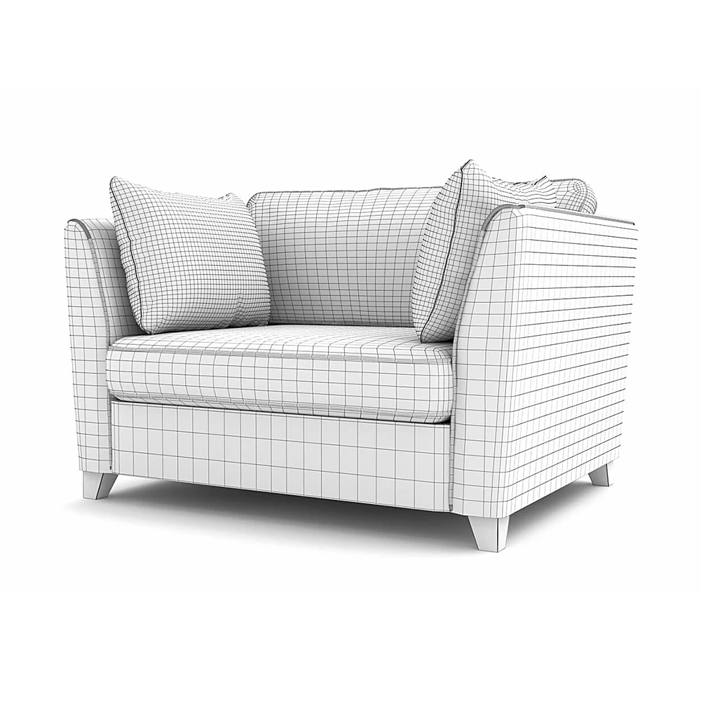 Wide Armchair with Lavender Velvet (6)