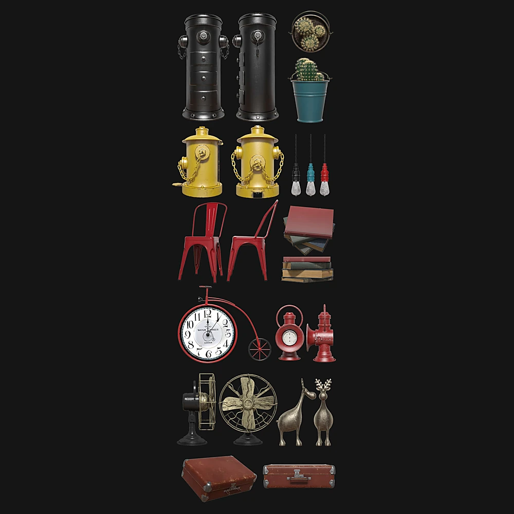 Decorative Set with Industrial Loft Style (2)