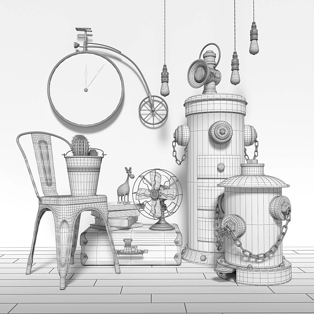 Decorative Set with Industrial Loft Style (3)