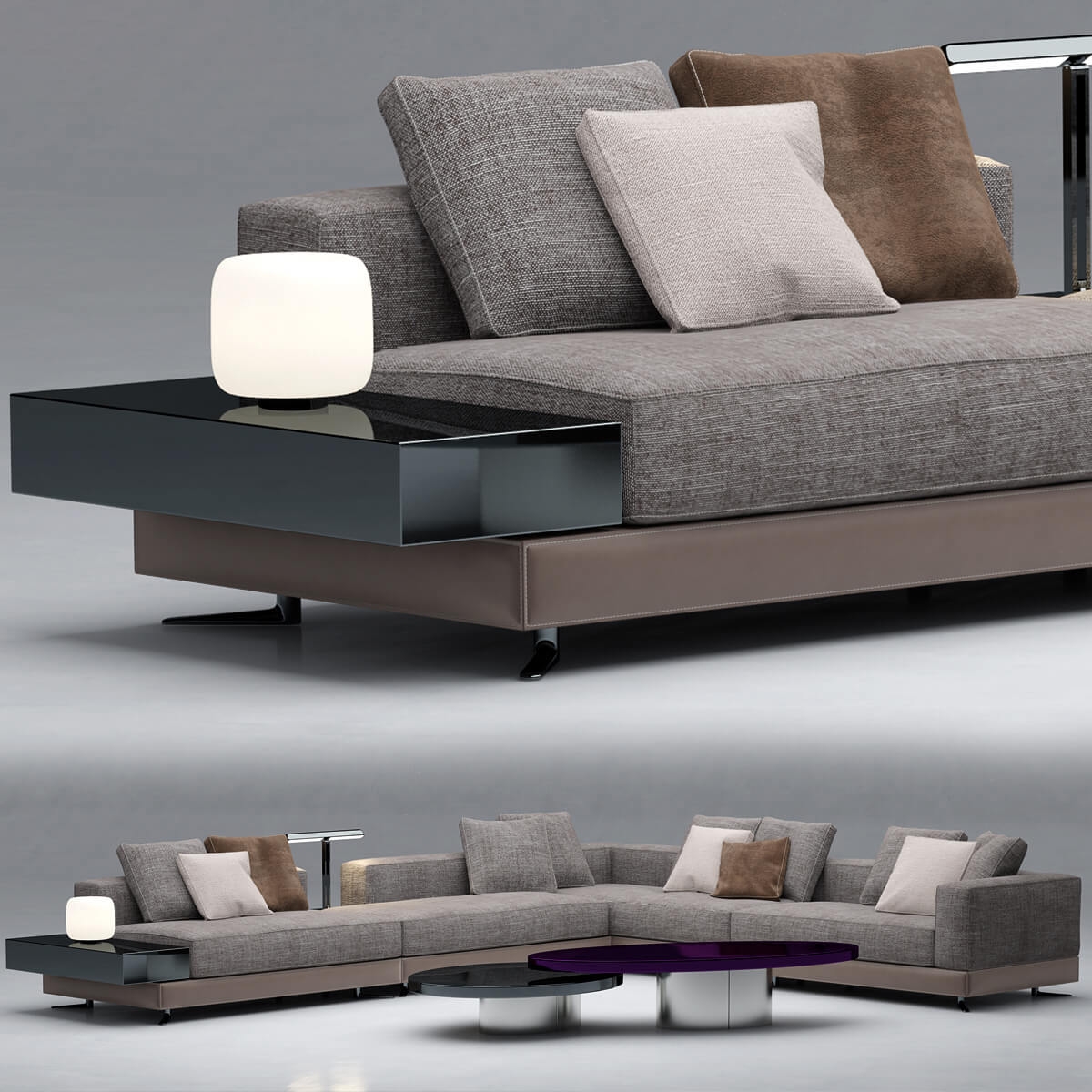 Sofa minotti sofas white - download 3d model | ZeelProject.com