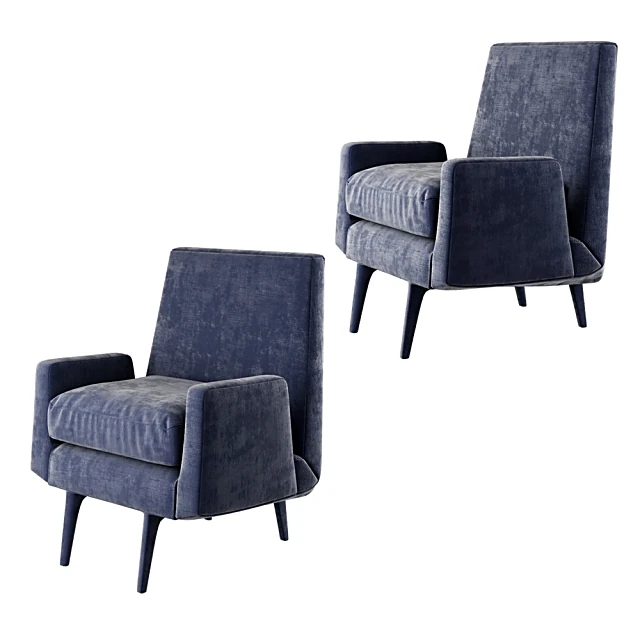 Armchair with Plush Fabric Upholstery