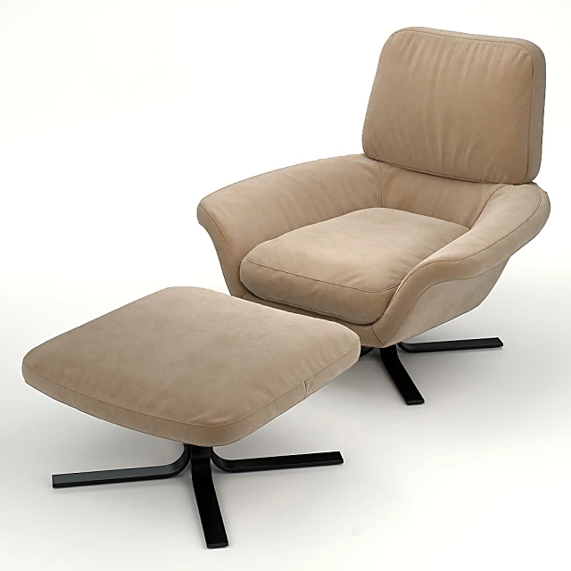 Armchair and Ottoman Blake Soft by Minotti