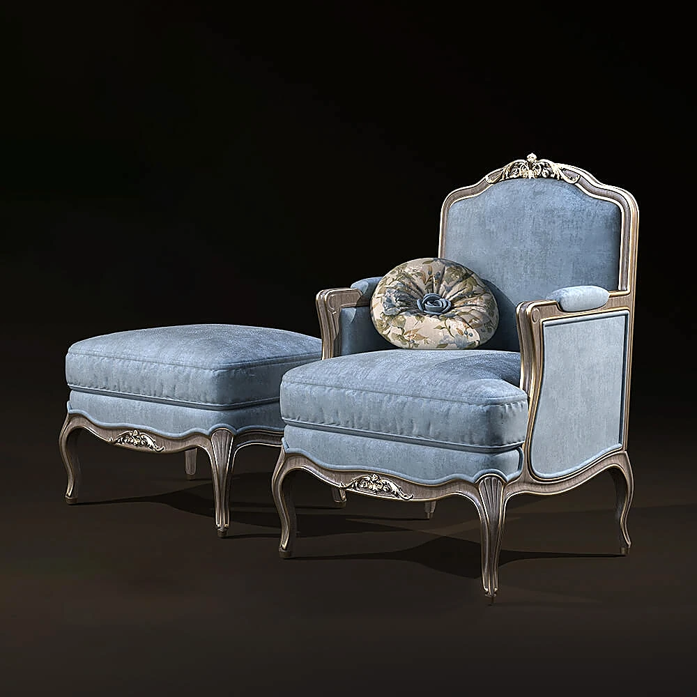 Armchair and Ottoman Set by Angelo Cappellini