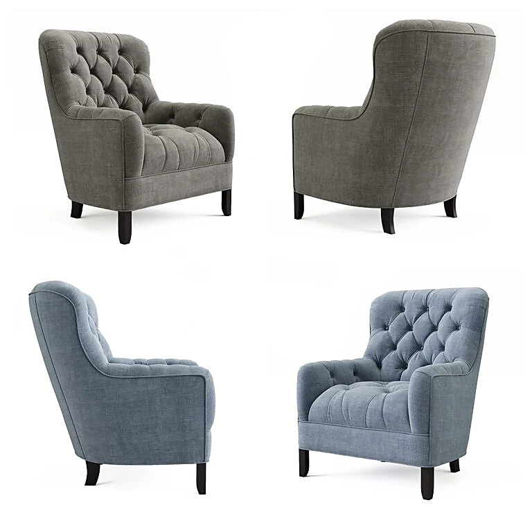 Armchair Club 34'' tufted Upholstered In Tweed by Arhaus